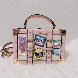 Aldo Pink Crossbody Bag with Travel Patches